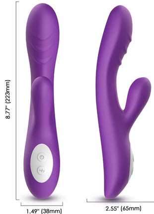 Lila silikon rabbit vibrator harmony spark mit wärmeeffekt und weißem bedienfeld für kraftvolle stimulierung