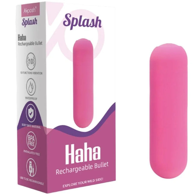 ARMONY - SPLASH HAHA VIBRATOR BULLET SILIKON 10 VIBRATIONEN 75 X 19 CM ROSA - Vibrierende Kugeln