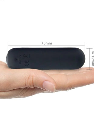 Schwarzer arsony splash joie vibrator bullet aus mattem silikon mit 10 vibrationen und glatter oberfläche