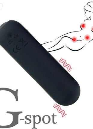 Schwarzer Armony Splash Joie Vibrator bullet aus silikon mit mattem Finish ergonomisch und mit subtiler Markenkennzeichnung