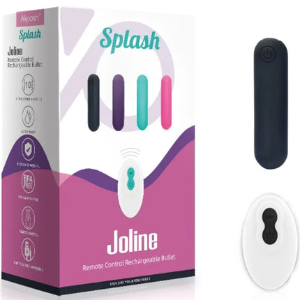 Schwarzer silikon vibrator bullet armoNy splash joline mit wiederaufladbarer fernbedienung und weißer fernbedienung