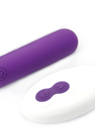 Lila silikon vibratorstab harmony splash joline mit power taste und weißer fernbedienung mit lila tasten