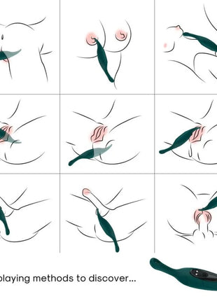 Dunkelgrüner ARMONY stimulator und vibrator mit glatter oberfläche und schwarzem bedienfeld am fuß