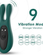 Tealgrüner arMony kaninchen stimulator und vibrator mit schwarzem bedienfeld und leuchtanzeigen