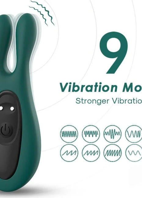 Tealgrüner arMony kaninchen stimulator und vibrator mit schwarzem bedienfeld und leuchtanzeigen