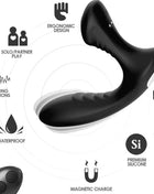 Schwarzer ergonomisch geformter storm vibrator anal prostata stecker aus premium silikon mit fernbedienung