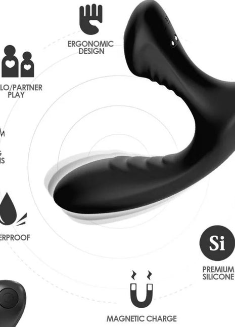 Schwarzer ergonomisch geformter storm vibrator anal prostata stecker aus premium silikon mit fernbedienung