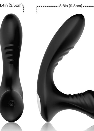 Schwarzer silikon prostata massager storm vibrator mit ergonomischem design und texturiertem griffbereich von armony