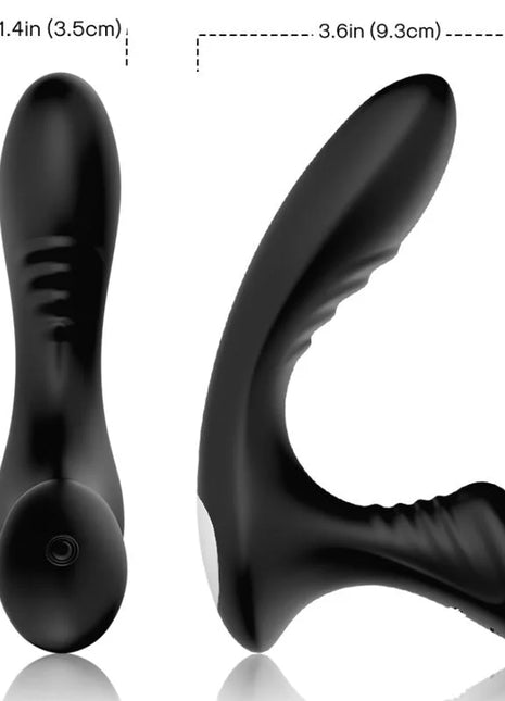 Schwarzer silikon prostata massager storm vibrator mit ergonomischem design und texturiertem griffbereich von armony