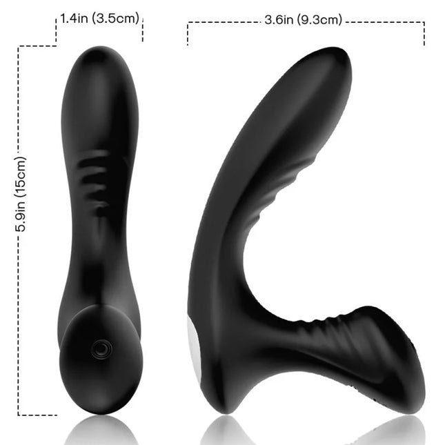 Schwarzer silikon prostata massager storm vibrator mit ergonomischem design und texturiertem griffbereich von armony