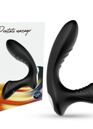 Schwarzer silikonprostata-massager mit glattem, gebogenem design und strukturiertem griff aus der marke armony storm vibrator anal prostata stecker fernbedienung