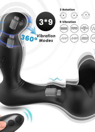 Schwarzer silikon anal vibrator mit 360 grad vibration und fernbedienung aronomy surround stimulator hoden