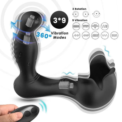 Schwarzer silikon anal vibrator mit 360 grad vibration und fernbedienung aronomy surround stimulator hoden