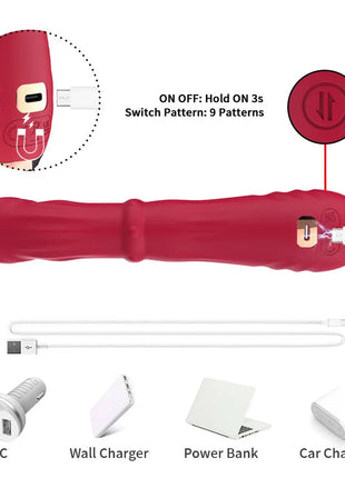 ARMONY - THERMO-EINSTELLBARER PUNKT-A-STIMULATOR-VIBRATOR-DILDO ROT