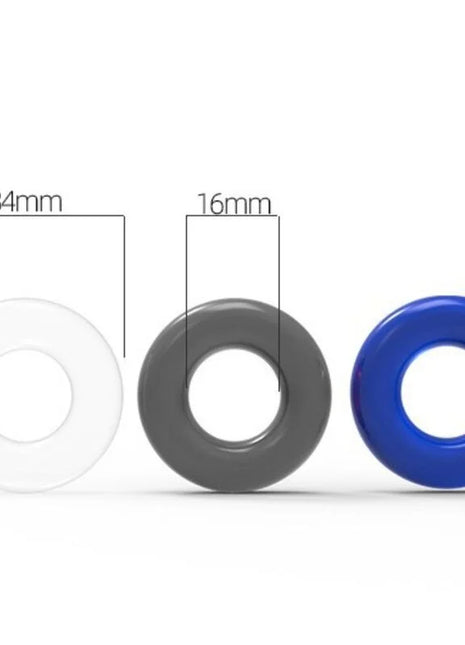 Armony titan love donut ring mehrere farben drei silikone Ringe in klar grau und blau mit 34mm 16mm und 9mm Durchmesser