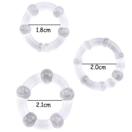 Transparent silikon finger ring mit grauen, abgerundeten perlen im ARMONY - TITAN LOVE PERLENRING FLEISCH