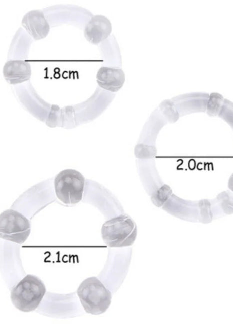 Transparent silikon finger ring mit grauen, abgerundeten perlen im ARMONY - TITAN LOVE PERLENRING FLEISCH