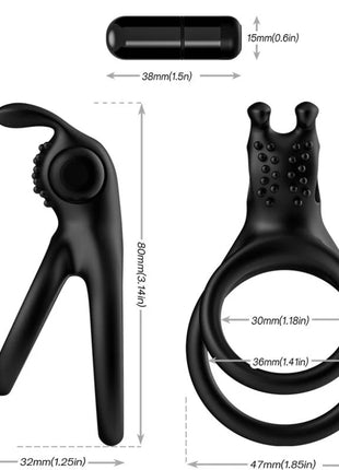 Schwarzer silikon cockring mit strukturierter griffoberfläche und doppelringdesign für paare von Armony