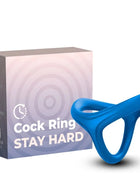 Blauer silikon cockring arsony tresor doppelt mit ergonomischem design und stay hard branding