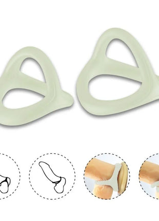 Lightgrüne silikon-urethraldilator mit dreieckiger form und glatter, flexibler oberfläche, armomy tresor doppeltem silikonring leuchtend