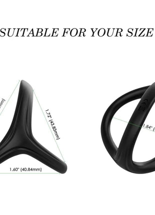 Schwarzer silikon anal dilator mit dreizackigem und rundem design aus der serie armony tresor doppellter silikonring