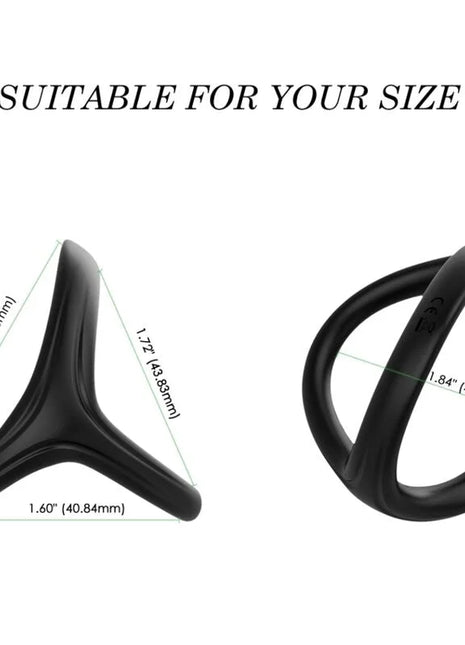 Schwarzer silikon anal dilator mit dreizackigem und rundem design aus der serie armony tresor doppellter silikonring
