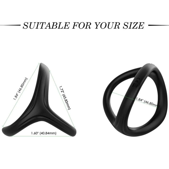 Schwarzer silikon anal dilator mit dreizackigem und rundem design aus der serie armony tresor doppellter silikonring