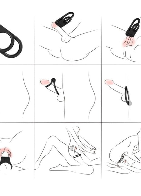ARMONY - TWINS DOPPEL-VIBRATORRING FÜR PAARE SCHWARZ - Penisring für Paare
