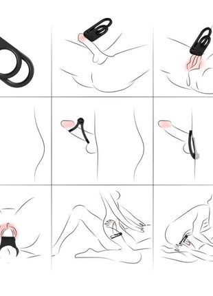ARMONY - TWINS DOPPEL-VIBRATORRING FÜR PAARE SCHWARZ - Penisring für Paare