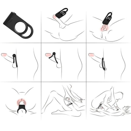 ARMONY - TWINS DOPPEL-VIBRATORRING FÜR PAARE SCHWARZ - Penisring für Paare