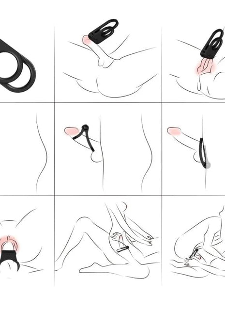 ARMONY - TWINS DOPPEL-VIBRATORRING FÜR PAARE SCHWARZ - Penisring für Paare