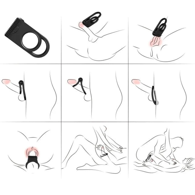 ARMONY - TWINS DOPPEL-VIBRATORRING FÜR PAARE SCHWARZ - Penisring für Paare