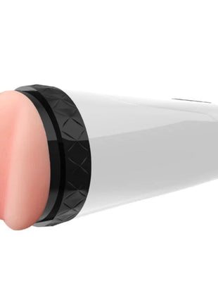 Armony vagina vibrator masturbator mit erotischer stimme weiß zylinderförmig mit rosa silikonkopf und schwarzem ring