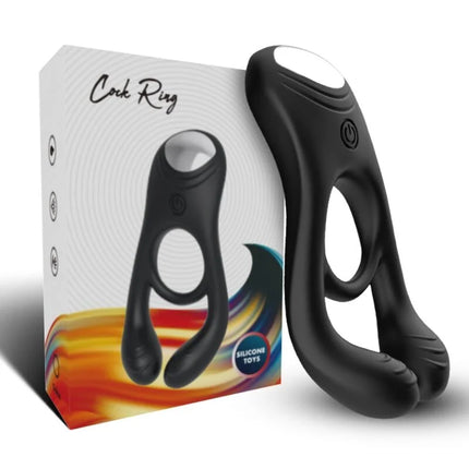 ARMONY - VEYRON DOPPEL-VIBRATOR-RINGSPIELZEUG FÜR PAARE MIT FERNBEDIENUNG SCHWARZ - Penisring für Paare