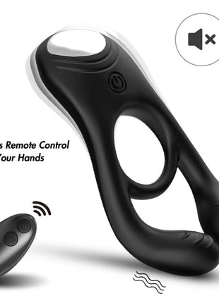 ARMONY - VEYRON DOPPEL-VIBRATOR-RINGSPIELZEUG FÜR PAARE MIT FERNBEDIENUNG SCHWARZ - Penisring für Paare
