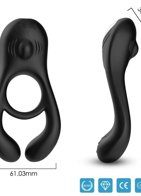 ARMONY - VEYRON DOPPELVIBRATOR-RINGSPIELZEUG FÜR PAARE SCHWARZ - Penisring für Paare