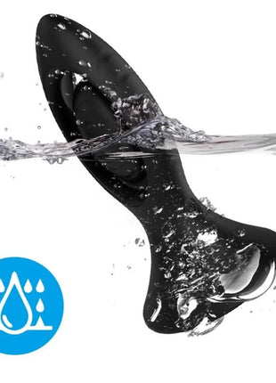 Schwarzes ergonomisches arcony vibrator und analplug mit glänzendem finish und wasserfestem design