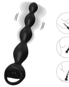 Armony vibrator finger anal plug aus schwarzem silikon mit ringbasis und segmentiertem, bauchigem design