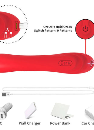 ARMONY - VIBRATOR MIT OSZILLIERENDER ZUNGE ROT