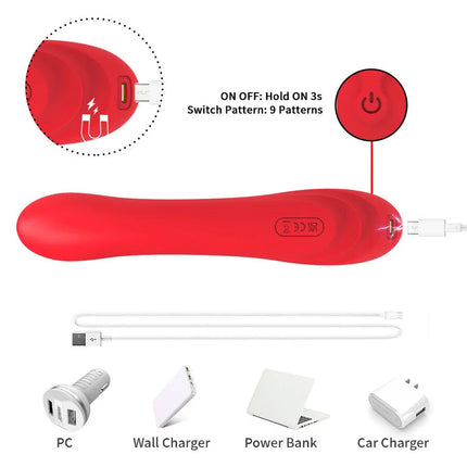 ARMONY - VIBRATOR MIT OSZILLIERENDER ZUNGE ROT