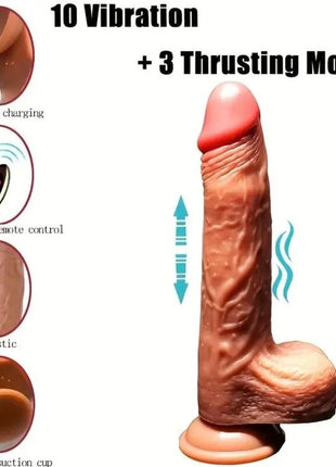 Armony wiederaufladbarer vibrierender realistischer dildo aus hautfarbenem silikon mit strukturierter oberfläche und abgerundetem kopf