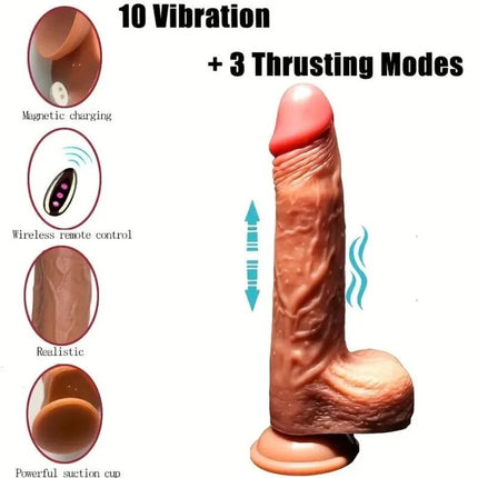 Armony wiederaufladbarer vibrierender realistischer dildo aus hautfarbenem silikon mit strukturierter oberfläche und abgerundetem kopf