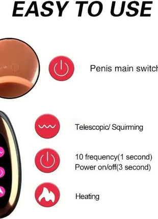 Armony wiederaufladbarer vibrierender realistischer dildo mit schwarzer und goldener fernbedienung und drei pink beleuchteten tasten