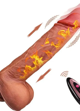 Brown silikon ferngesteuerter vibrator mit flammendesign und passendem schwarz rosa controller ariony realistischer dildo