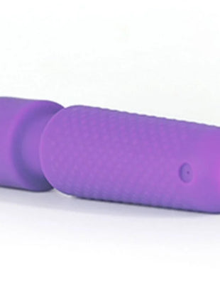 Würdbarer lila silikon vibratorstab armony mit texturiertem griff und power-knopf für 10 vibrationen