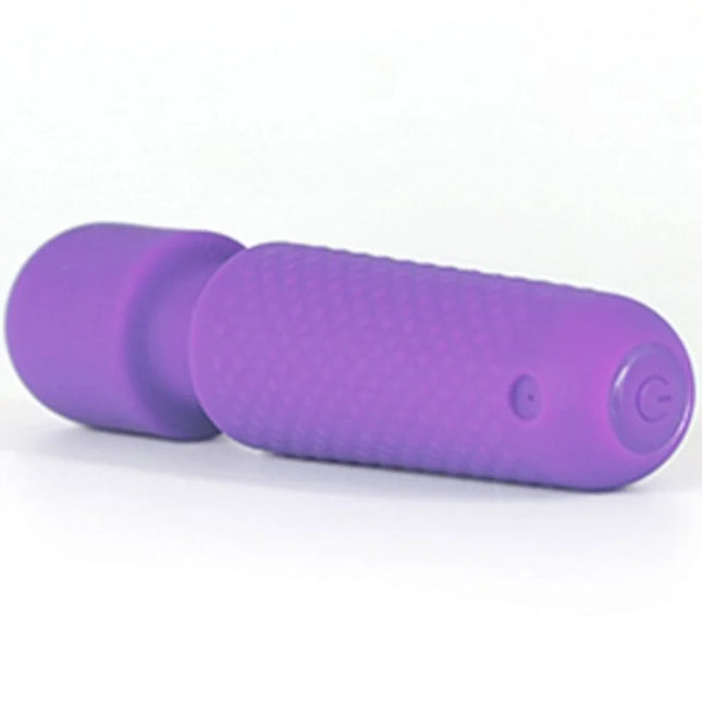 Würdbarer lila silikon vibratorstab armony mit texturiertem griff und power-knopf für 10 vibrationen