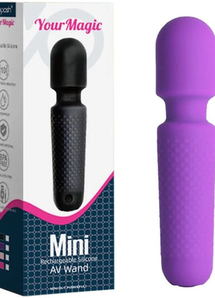 Lila silikon av magischer massager mit texturiertem griff und abgerundetem kopf von armony