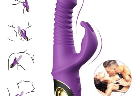 Lila silikon vibrierender rabbit dildo vibrator arsony mit goldakzenten und bedientasten