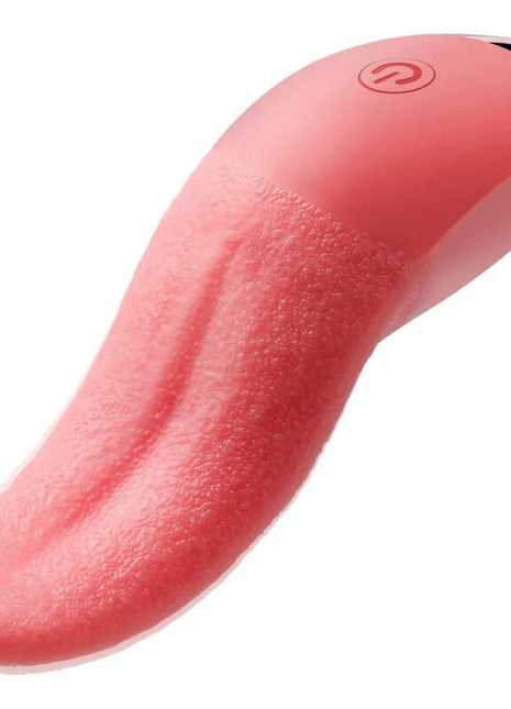 Armony pink silikon zungenvibrator mit metallisch silberner spitze und einschaltknopf zur stimulation