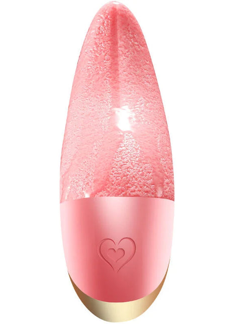 Armony zungenvibrator und stimulator mit rosa transluzentem glas lava lampe und matter herzdesign basis